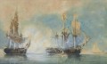 Crescent capturing the French frigate Reunion off Cherbourg 1793 Naval Battle